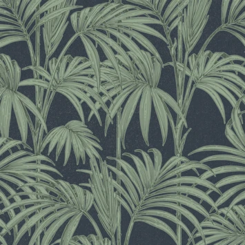 Vliesbehang Honolulu Palm Glitter Blauw 112086 1 Vliesbehang Honolulu Palm Glitter Blauw 112086