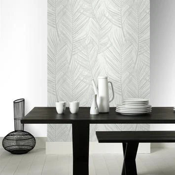 Superfresco Easy Vliesbehang Palm Wit-grijs 105964 3 Superfresco Easy Vliesbehang Palm Wit-grijs 105964 - Afbeelding 3