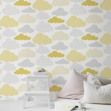 Superfresco Easy Vliesbehang Wolken Geel-grijs (108267) 3 Superfresco Easy Vliesbehang Wolken Geel-grijs (108267) - Afbeelding 3