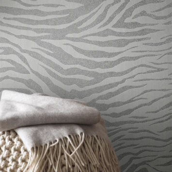 Superfresco Easy Vliesbehang Zebra Zilver 20-124 2 Superfresco Easy Vliesbehang Zebra Zilver 20-124 - Afbeelding 2