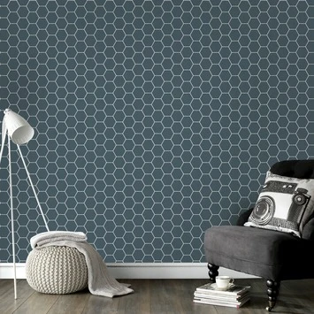 Superfresco Easy Vliesbehang Honingraad Blauw 101671 2 Superfresco Easy Vliesbehang Honingraad Blauw 101671 - Afbeelding 2