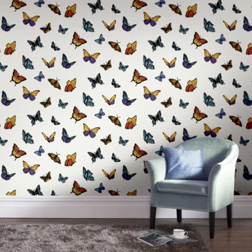 Vliesbehang Vlinder Glitter Wit 31-175 2 Vliesbehang Vlinder Glitter Wit 31-175 - Afbeelding 2