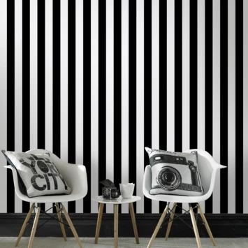 Superfresco Easy Vliesbehang Strepen Zwart-wit 100099 3 Superfresco Easy Vliesbehang Strepen Zwart-wit 100099 - Afbeelding 3