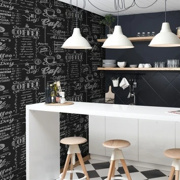Superfresco Easy Vliesbehang Coffee Krijtmuur Zwart-wit 32-993 2 Superfresco Easy Vliesbehang Coffee Krijtmuur Zwart-wit 32-993 - Afbeelding 2