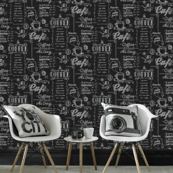Superfresco Easy Vliesbehang Coffee Krijtmuur Zwart-wit 32-993 3 Superfresco Easy Vliesbehang Coffee Krijtmuur Zwart-wit 32-993 - Afbeelding 3