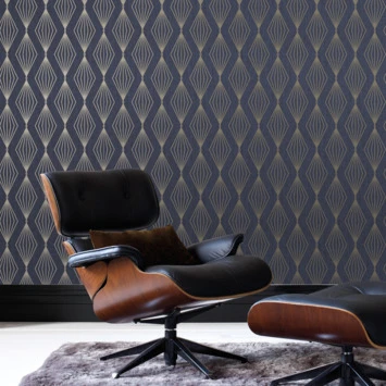 Boutique Vliesbehang Marquise Geo Donkerblauw (111312) 2 Boutique Vliesbehang Marquise Geo Donkerblauw (111312) - Afbeelding 2