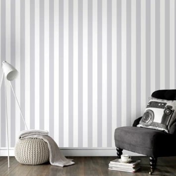 Superfresco Easy Vliesbehang Strepen Zilver 100100 2 Superfresco Easy Vliesbehang Strepen Zilver 100100 - Afbeelding 2