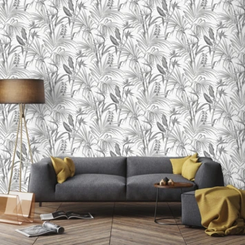 Superfresco Easy Vliesbehang Strelitzia Grijs 111740 2 Superfresco Easy Vliesbehang Strelitzia Grijs 111740 - Afbeelding 2