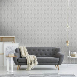 Vliesbehang Chandelier Glitter Zilver 111783 8 Vliesbehang Chandelier Glitter Zilver 111783 -Behang Verkoop 123 53