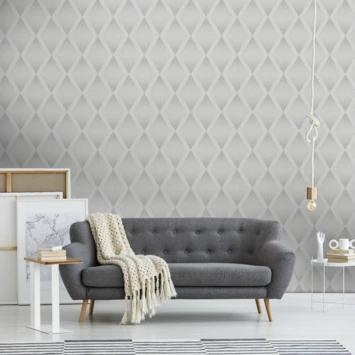 Vliesbehang Chandelier Glitter Zilver 111783 3 Vliesbehang Chandelier Glitter Zilver 111783 - Afbeelding 3