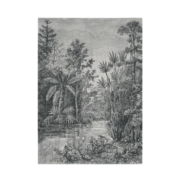 Fotobehang Jungle Zwart - Wit (105411) 1 Fotobehang Jungle Zwart - Wit (105411)