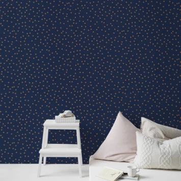 Superfresco Easy Vliesbehang Confetti Donkerblauw-koper (108561) 3 Superfresco Easy Vliesbehang Confetti Donkerblauw-koper (108561) - Afbeelding 3