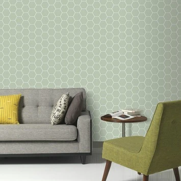 Superfresco Easy Vliesbehang Honingraat Groen 101811 2 Superfresco Easy Vliesbehang Honingraat Groen 101811 - Afbeelding 2